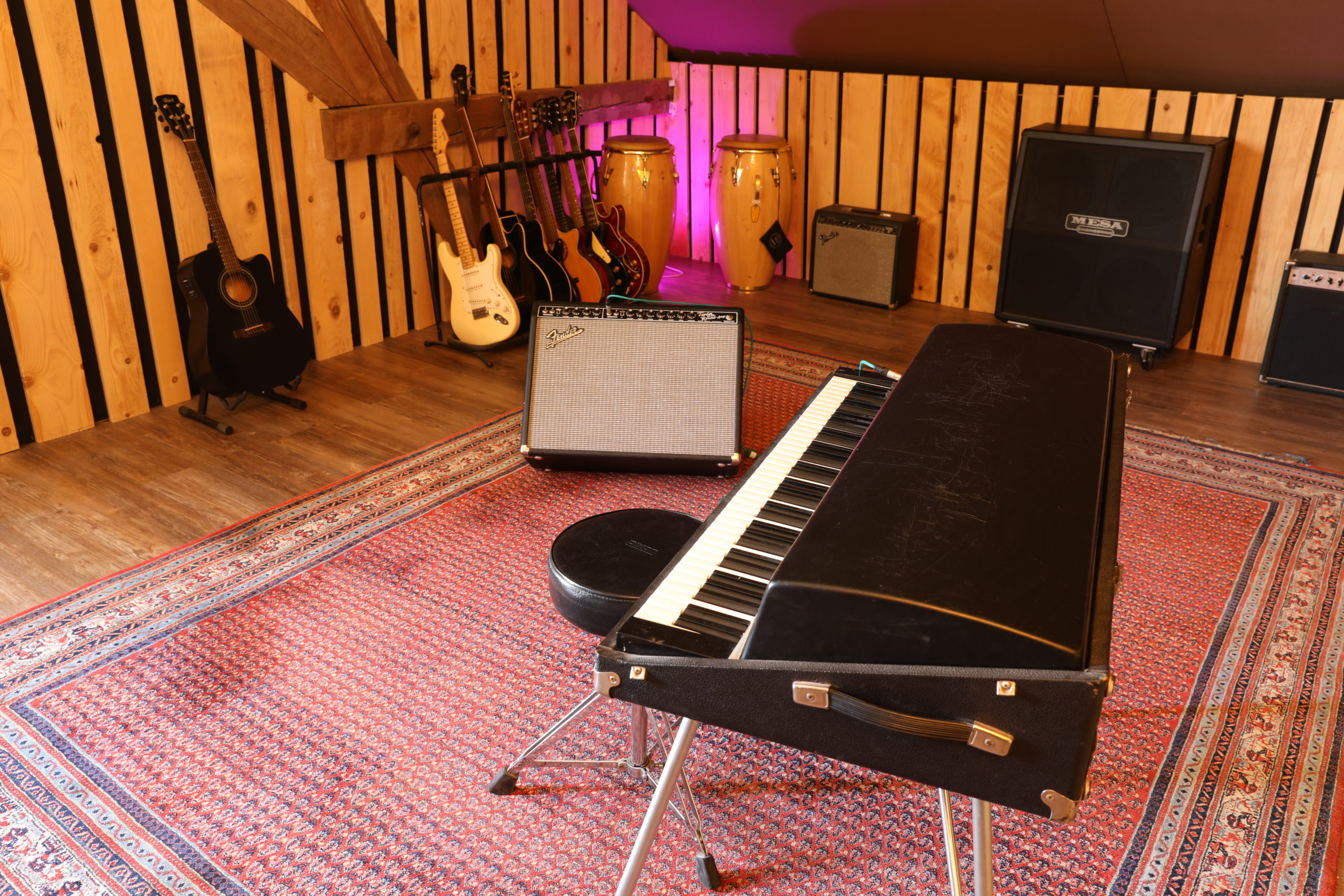 Instruments and amplifiers in the studio